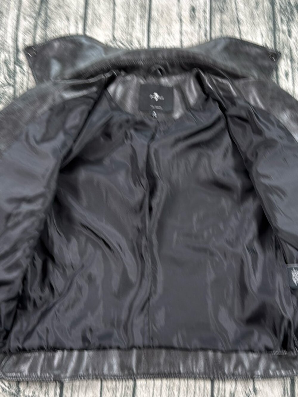 7 For All Mankind Faux Leather Moto Biker Jacket Women's M Black - Picture 2 of 11